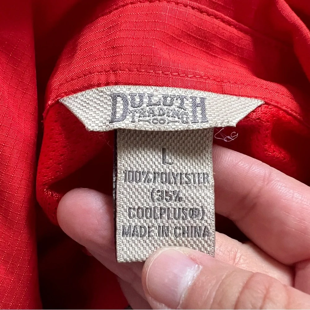 Duluth Trading Co. Red Snap Button Shirt Women’s Size L - Picture 2 of 8